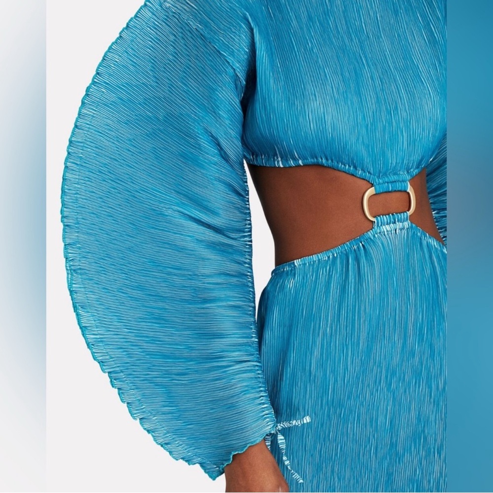 CULT GAIA HIRE AKILAH MIDI DRESS IN CYAN/BLUE - Picture 4 of 8
